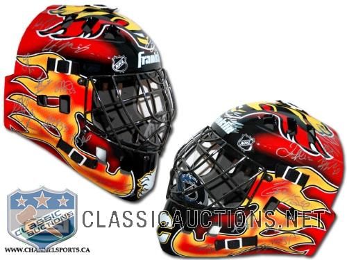 Calgary Flames 2008/2009 Team Signed Full Size Goalie Mask