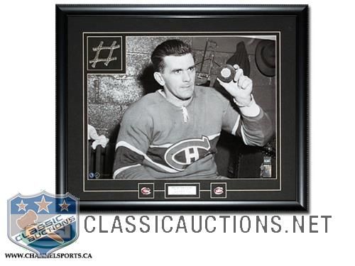 Maurice Richard Montreal Canadiens GAME USED Forum Net Custom Framed *50 in 50* LTD 16x20 Edition