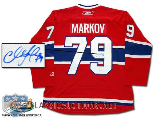 Andrei Markov Autographed Montreal Canadiens Home Model Jersey