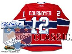 Yvan Cournoyer Autographed Montreal Canadiens Home Model Jersey