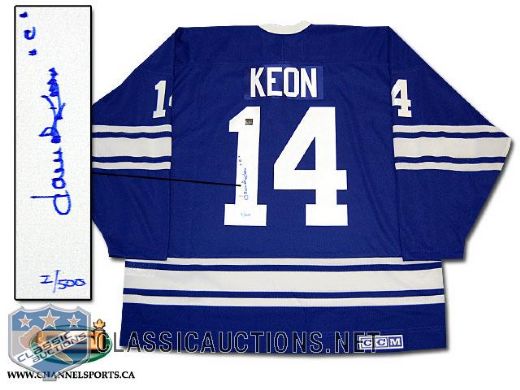 Dave Keon Autographed Toronto Maple Leafs Captains "C" Inscribed Limited Edition Blue Model Jersey