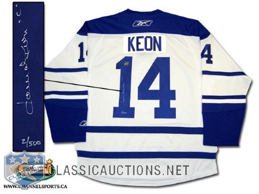 Dave Keon Autographed Toronto Maple Leafs Captains "C" Inscribed Limited Edition White Model Jersey