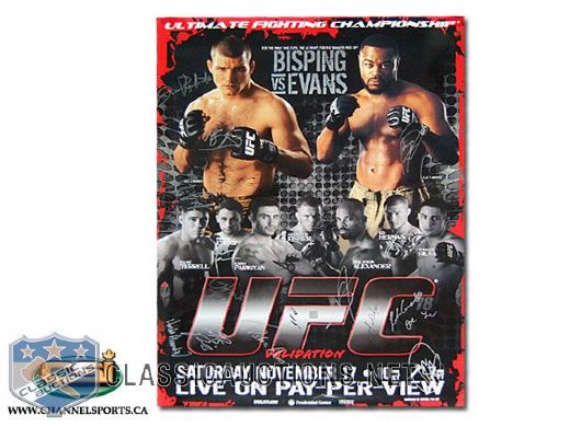 UFC 78 Poster Signed By The ENTIRE FIGHT CARD Including Light Heavyweight Champion Rashad "Suger" Evans and Michael "The Count"  Bisping