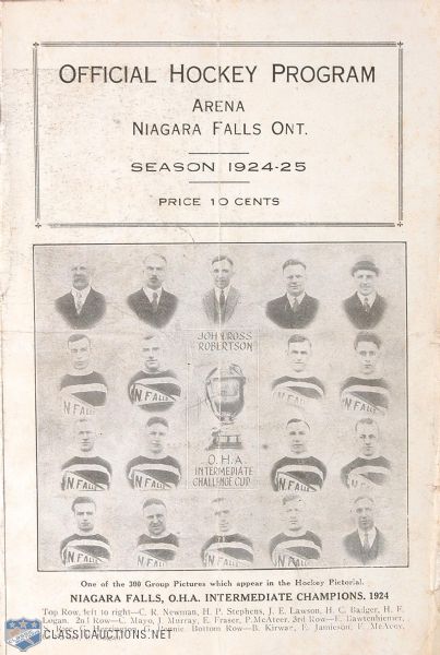 Bun Cooks 1924-25 Saskatoon vs. Montreal Game Program