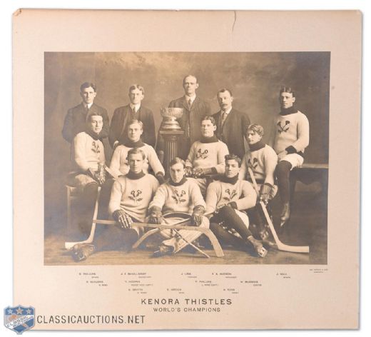 1907 Kenora Thistles Stanley Cup Champions Cabinet Team Photograph (15" x 16")