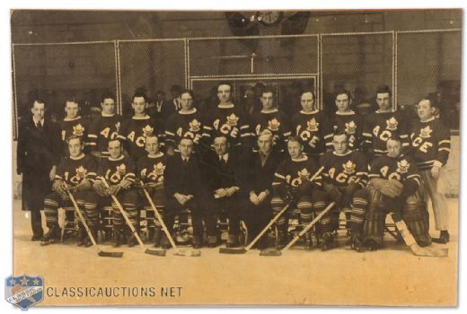 1934 Ace Bailey Benefit Game Toronto Maple Leafs Team Photograph Display (20" x 30")