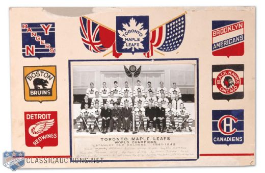 1941-42 Toronto Maple Leafs Stanley Cup Champions Photo Display (12" x 19")