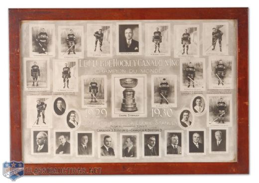 1929-30 Montreal Canadiens Rare Team Photo Montage (15" x 22")