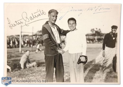 1930s Lester Patrick Signed Photograph with Jimmie McLarnin