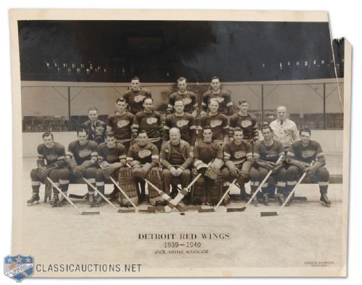 1939-40 Detroit Red Wings Original Team Photo by Backlund