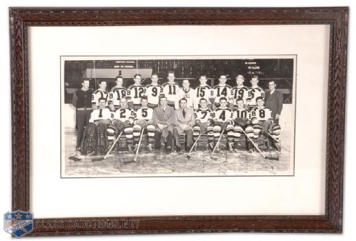 1938-39 Boston Bruins Championship Team Signed Framed Photograph (14" x 20")
