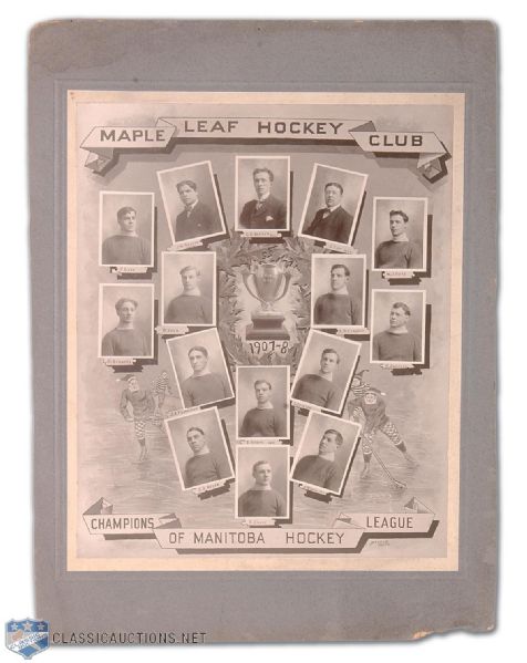1907-08 Winnipeg Maple Leafs Hockey Club Team Photograph