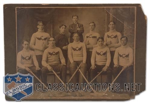 Circa 1900 Generic Hockey Team Studio Photograph
