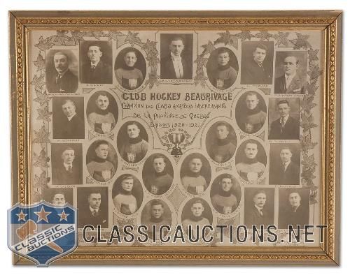 1920-21 Beaurivage Hockey Club Framed Photo Montage
