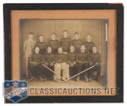 Circa 1930 Worcester Hockey Team Framed Photo