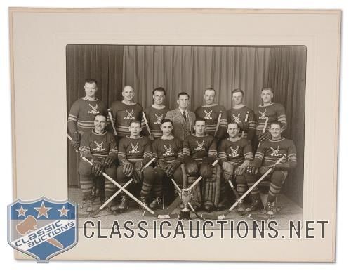 Circa 1930s Daysland Hockey Team Studio Mounted Photo