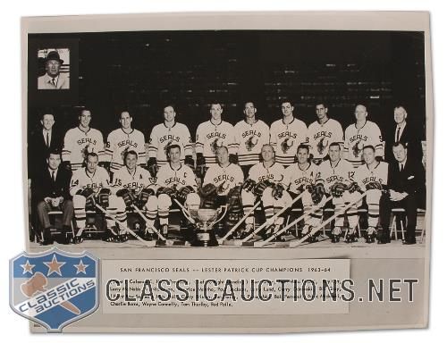 1963-64 San Francisco Seals Lester Patrick Cup Champions Team Photo