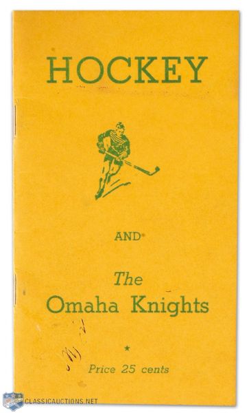 1946-47 Omaha Knights Guide & Schedule with Gordie Howe