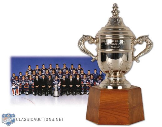 Stu Poiriers 1989-90 Edmonton Oilers Clarence Campbell Bowl Trophy (10.5")