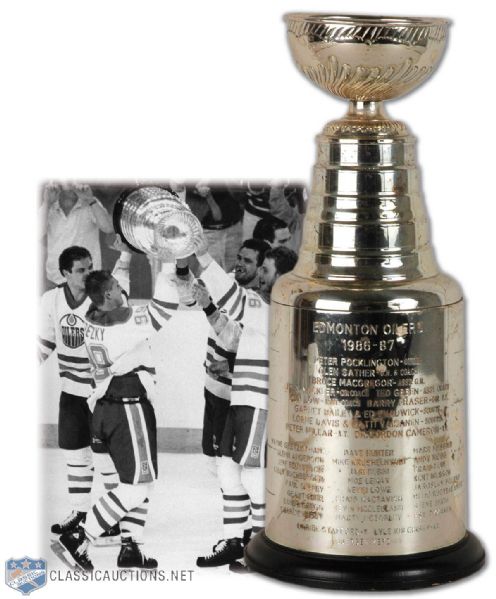 Moe Lemays 1986-87 Edmonton Oilers Stanley Cup Championship Trophy (13")