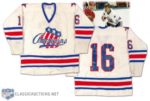 Yvon Lamberts 1982 Rochester Americans Game Worn Home Jersey