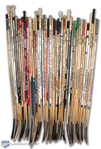 New York Rangers Game Used Stick Collection of 47