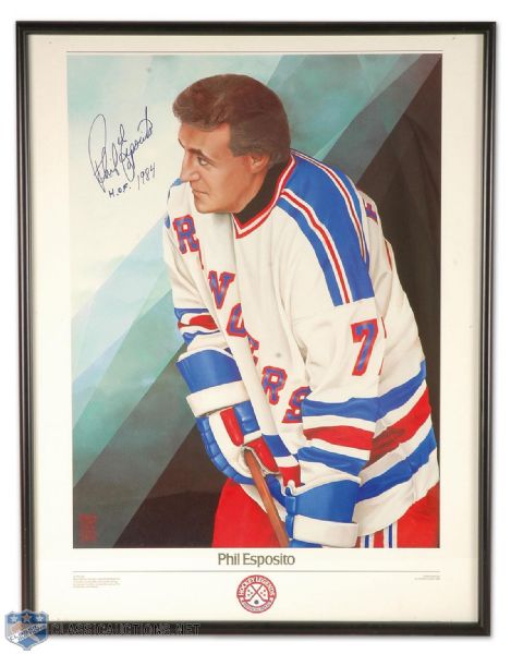 New York Rangers Legends Autographed Display Collection of 4