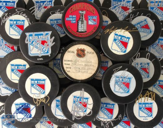 New York Rangers Autographed Puck Collection of 39