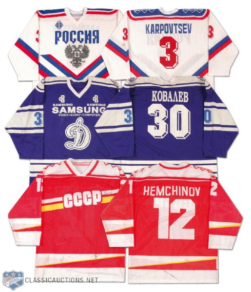 Kovalev, Nemchinov and Karpovtsev Russian Jersey Collection of 3
