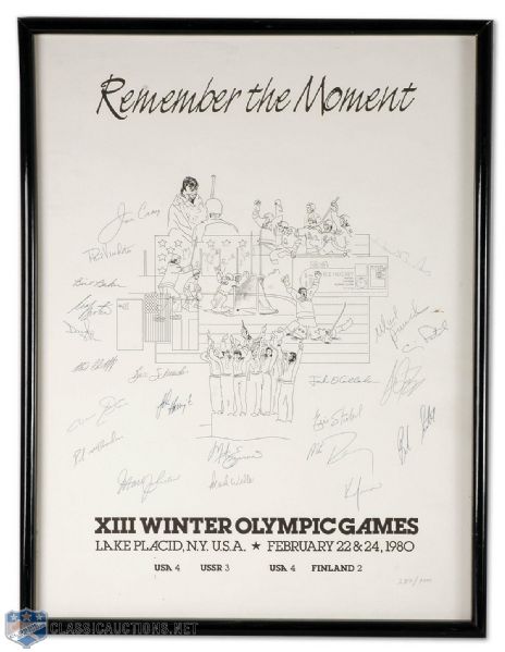 1980 USA Olympic Team "Remember The Moment" Signed Frame