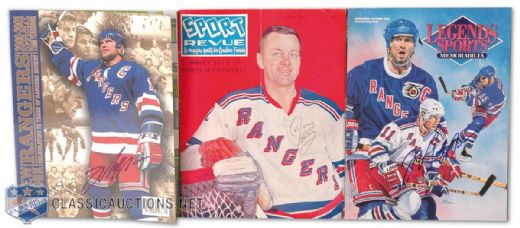 Hockey Legends Autograph Collection of 11, Including Doug Harvey and Gump Worsley