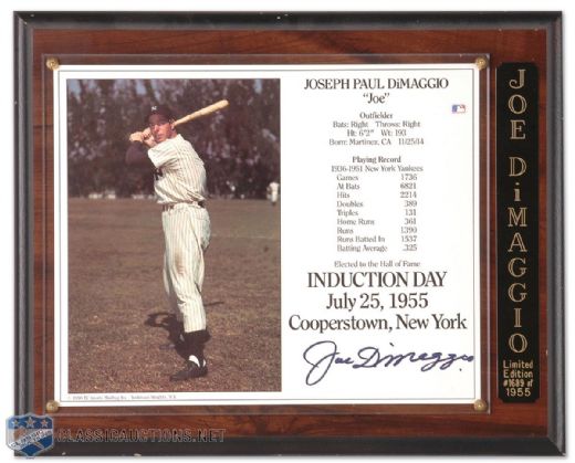 Joe DiMaggio Autographed Photo Collection of 2, Featuring Mantle, Mays and Snider