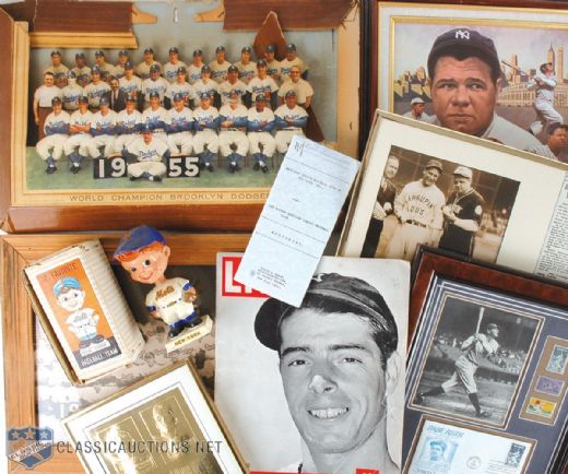 Baseball and Pro Sports Memorabilia Collection, Including New York Mets Bobbing Head Doll