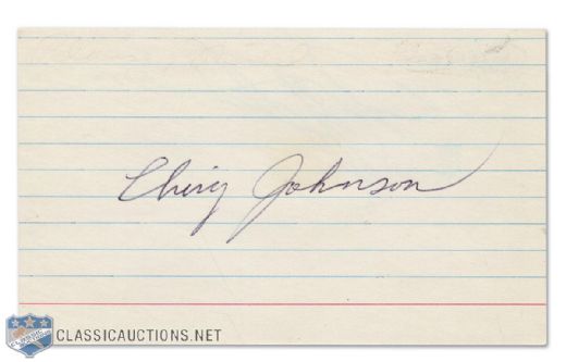 Ching Johnson Autographed Index Card