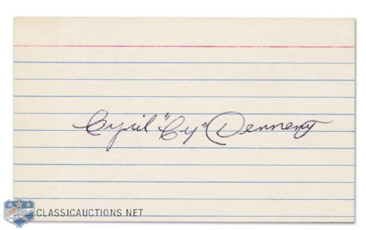 Cyril "Cy" Denneny Autographed Index Card