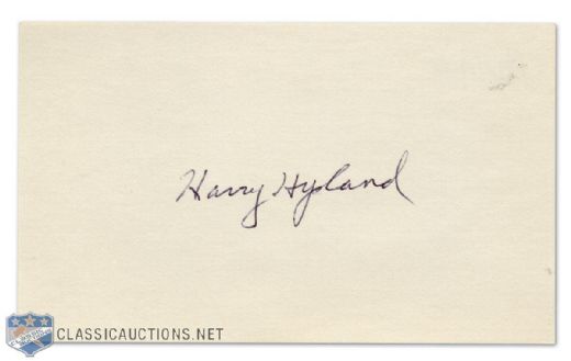 Harry Hyland Autographed Index Card