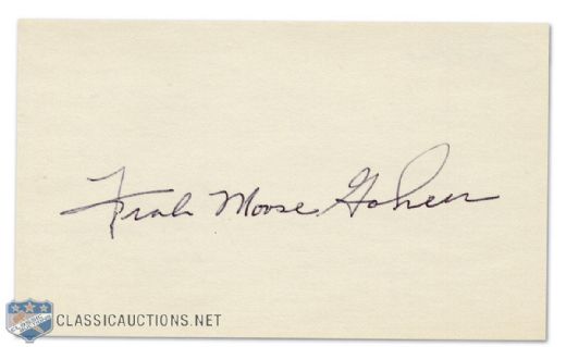 Frank Moose Goheen Autographed Index Card