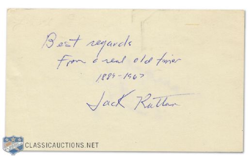 Jack Ruttan Autographed Index Card