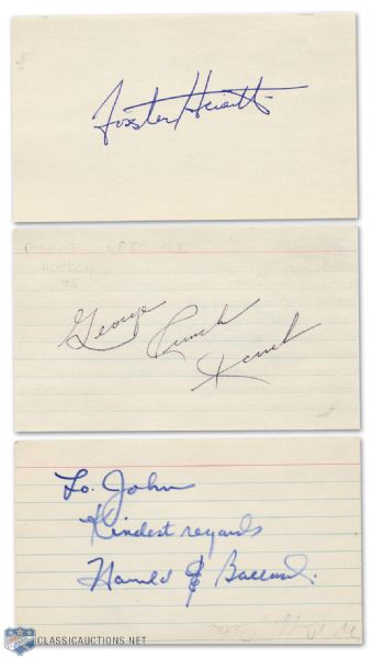 Hewitt, Imlach & Ballard Autograph Collection of 3