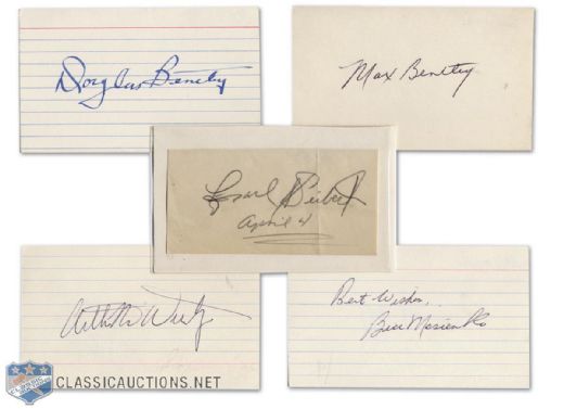 Chicago Black Hawks Autographed Index Card Collection of 5