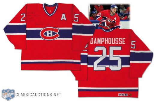 Circa 1996 Vincent Damphousses Montreal Canadiens Autographed Game Worn Jersey