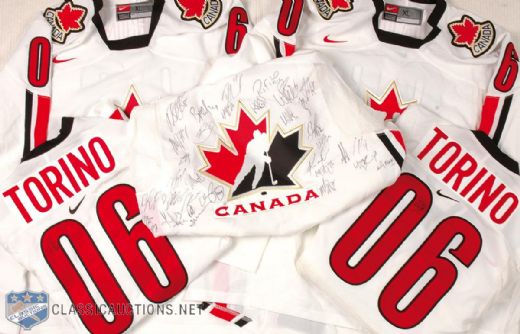 2006 Olympics Team Canada Autographed Jersey Collection of 5