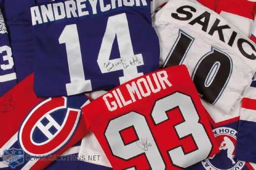 Autographed NHL Game Jersey Collection of 6