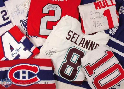 Autographed Hockey Jersey Collection of 8