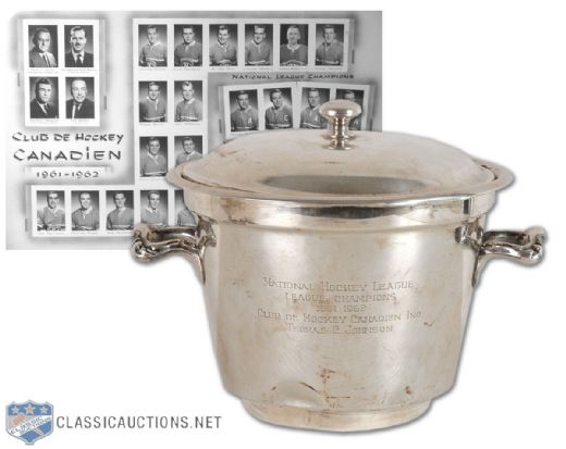 Tom Johnsons 1961-62 Montreal Canadiens NHL Championship Ice Bucket Award