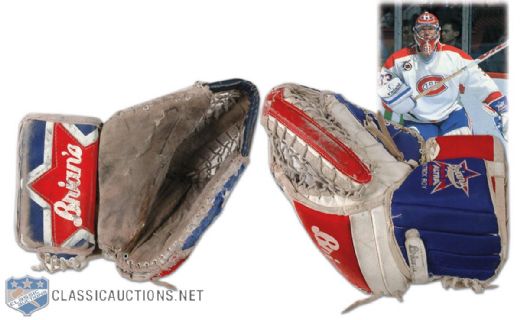 1991-92 Patrick Roy Montreal Canadiens Game Worn Goalie Catching Glove