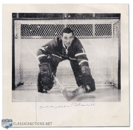 Jacques Plante Autographed Montreal Canadiens Photograph