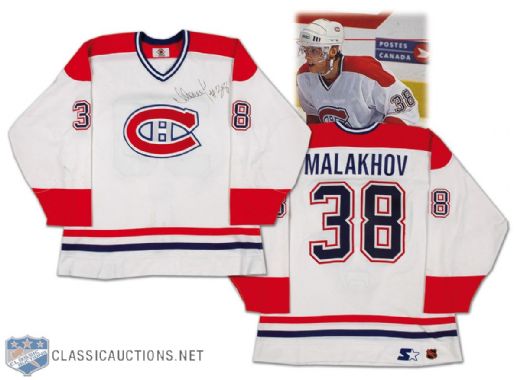 1990s Vladimir Malakhov Montreal Canadiens Autographed Game Worn Jersey