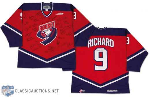1999-2000 QMJHL Montreal Rocket Team Autographed Jersey with Richard