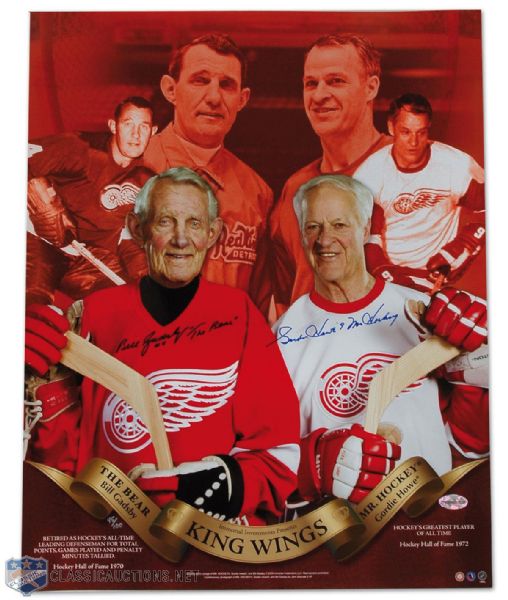 Gordie Howe & Bill Gadsby Autographed Book & Poster